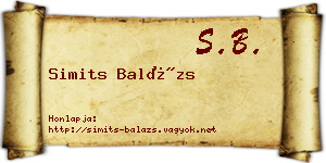 Simits Balázs névjegykártya