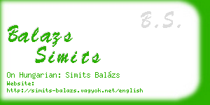 balazs simits business card